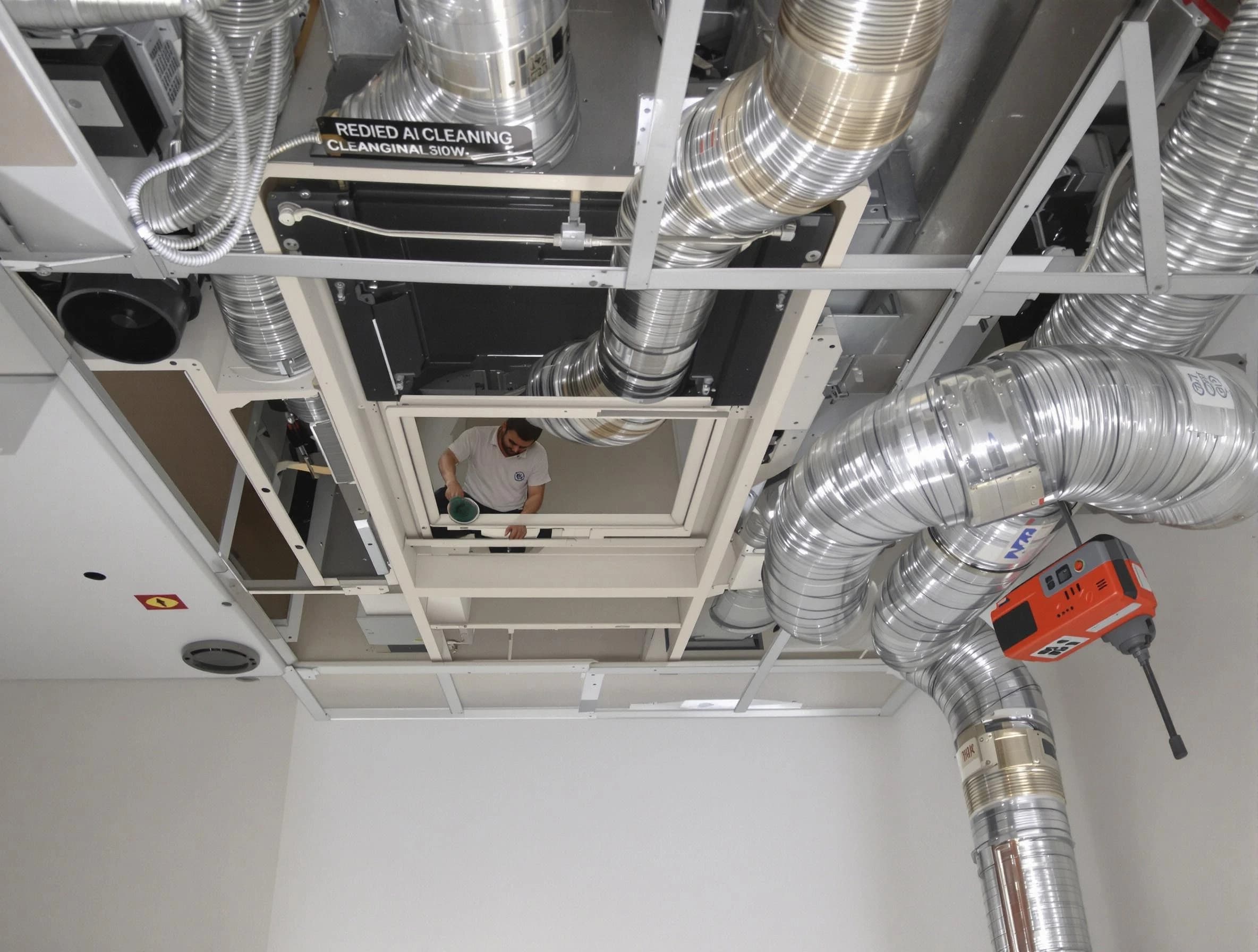 Columbine Air Duct Cleaning technician performing detailed central duct system cleaning in Columbine