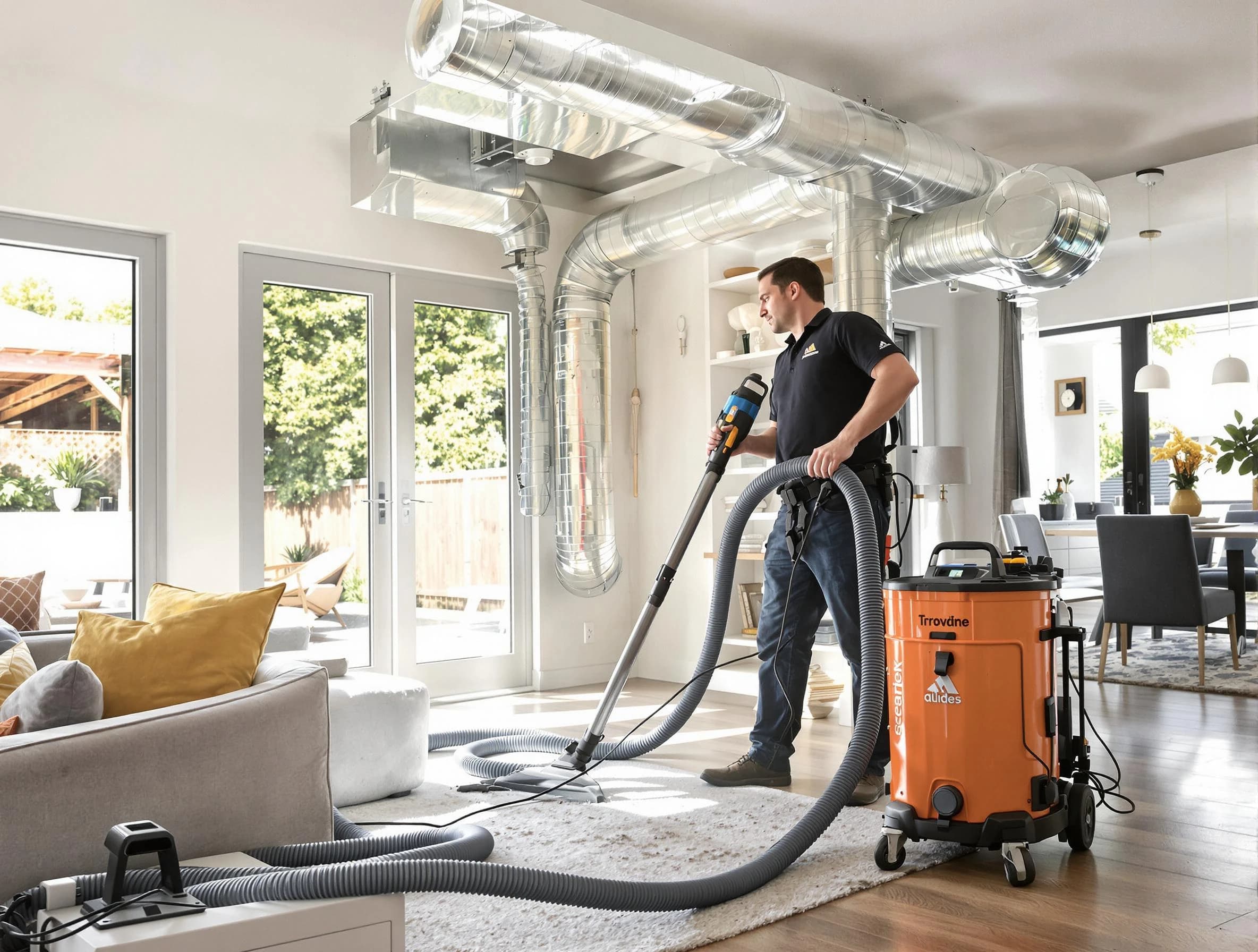 Columbine Air Duct Cleaning specialist performing thorough residential duct cleaning using advanced equipment in Columbine