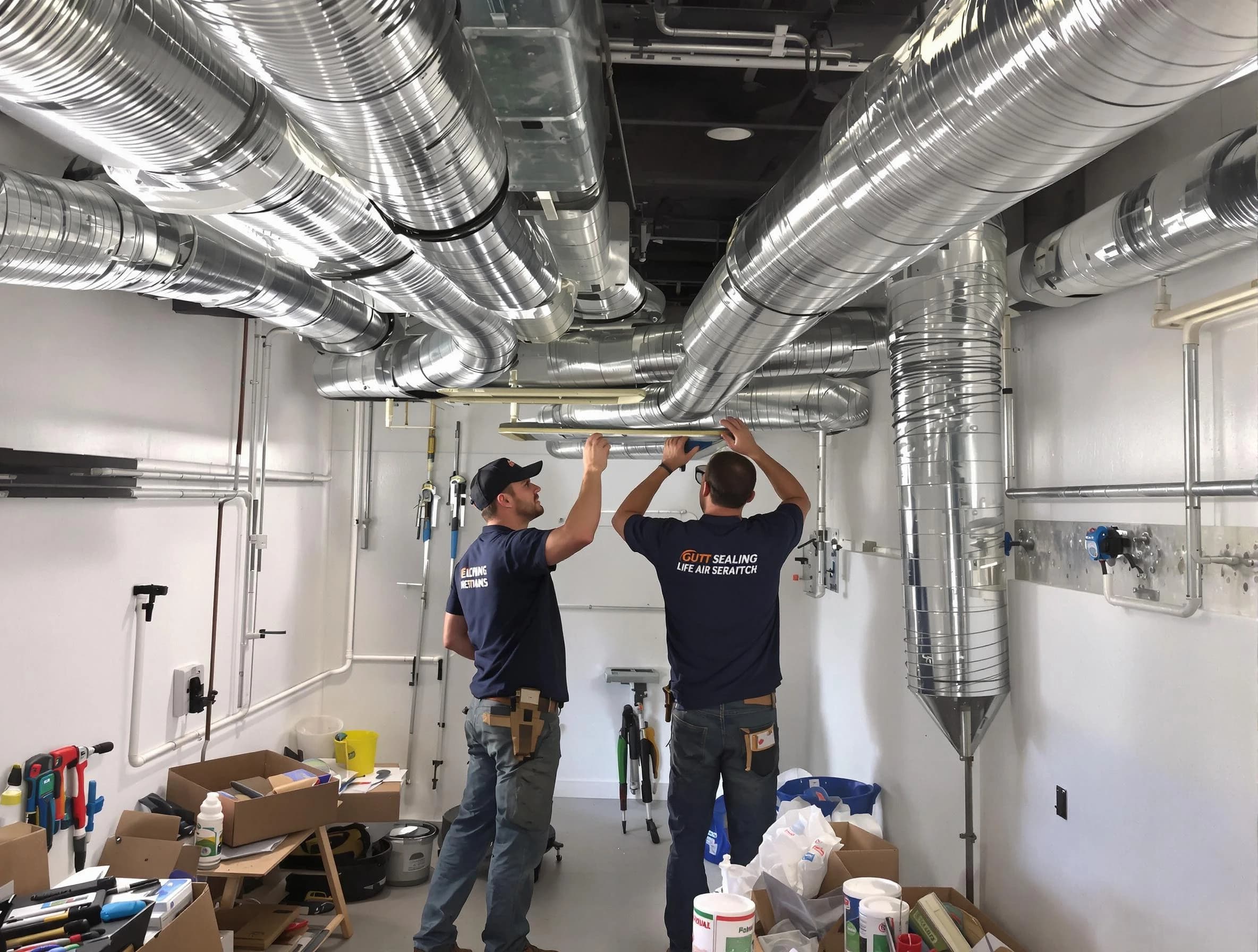 Columbine Air Duct Cleaning technician applying professional duct sealing solutions in Columbine