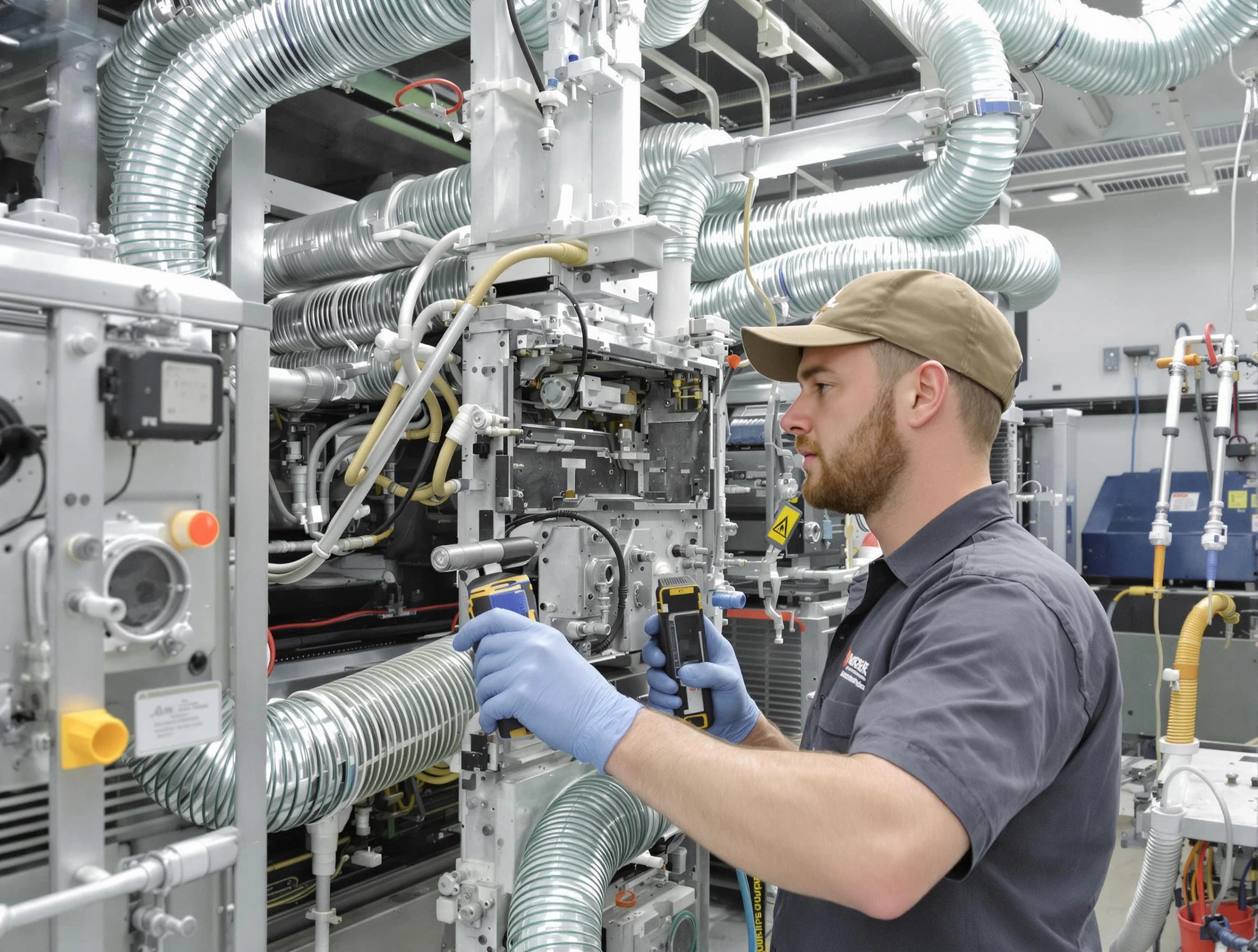 Columbine Air Duct Cleaning technician performing precision commercial coil cleaning at a business facility in Columbine