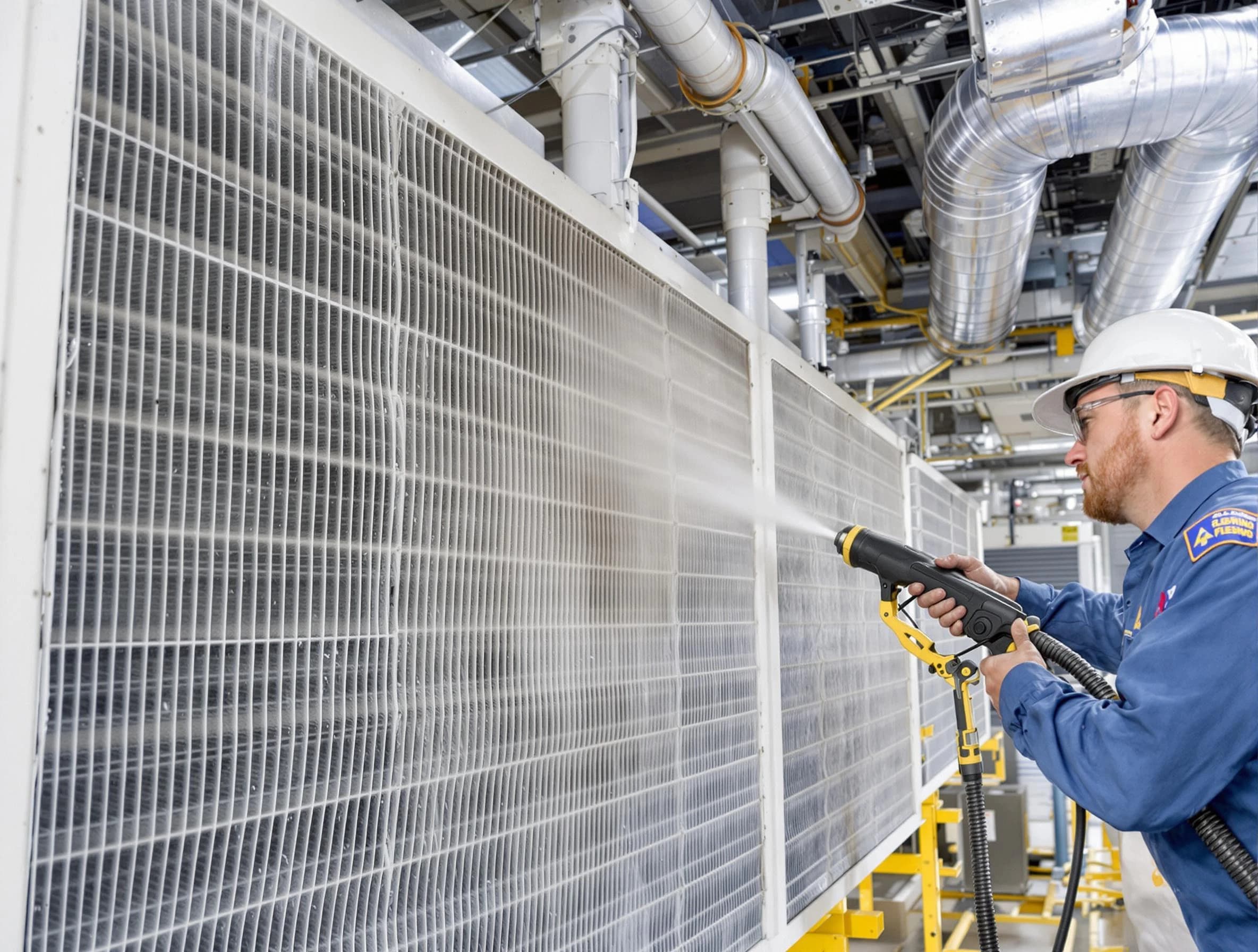 Professional commercial coil cleaning by Columbine Air Duct Cleaning in Columbine