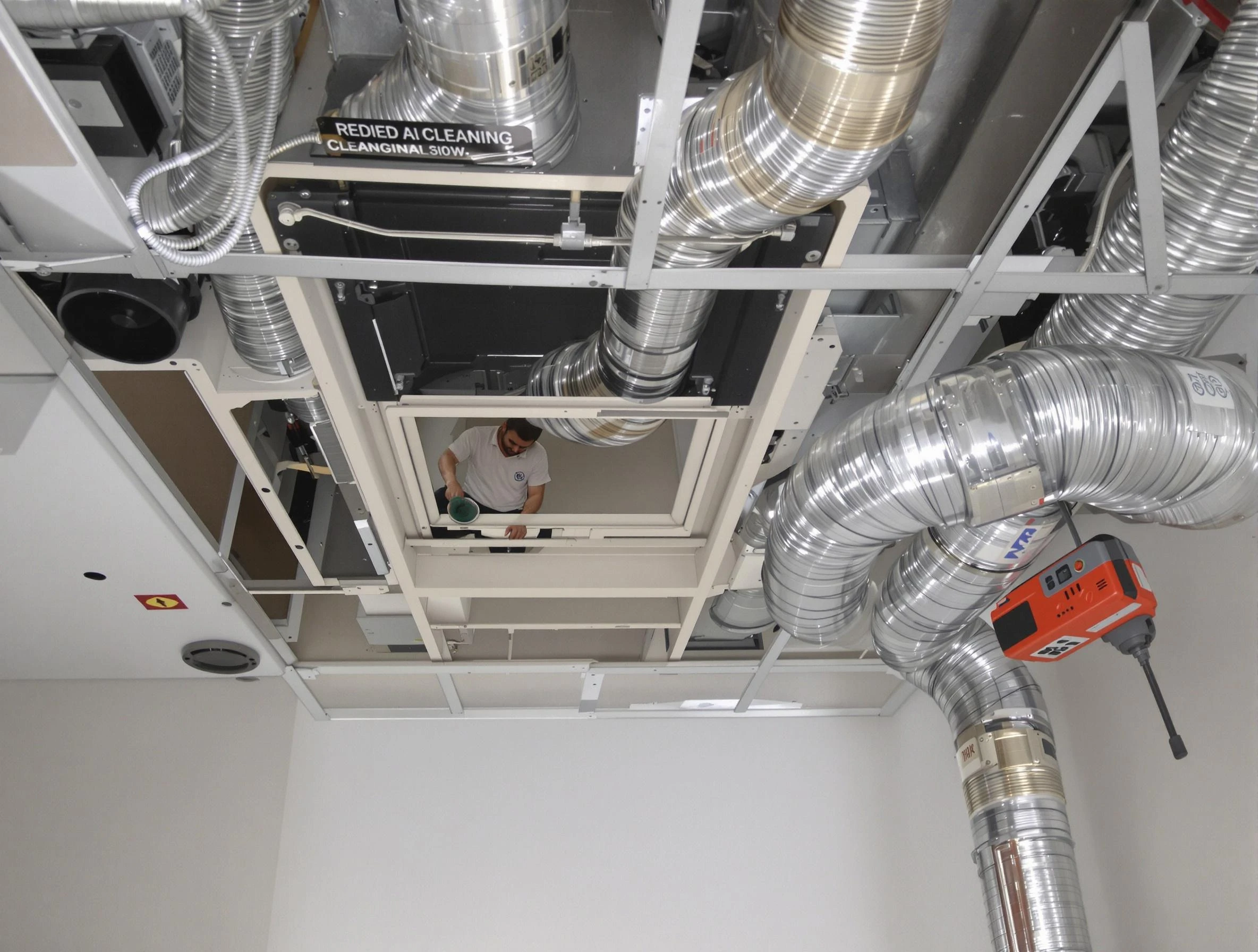 Columbine Air Duct Cleaning technician performing detailed central duct system cleaning in Columbine