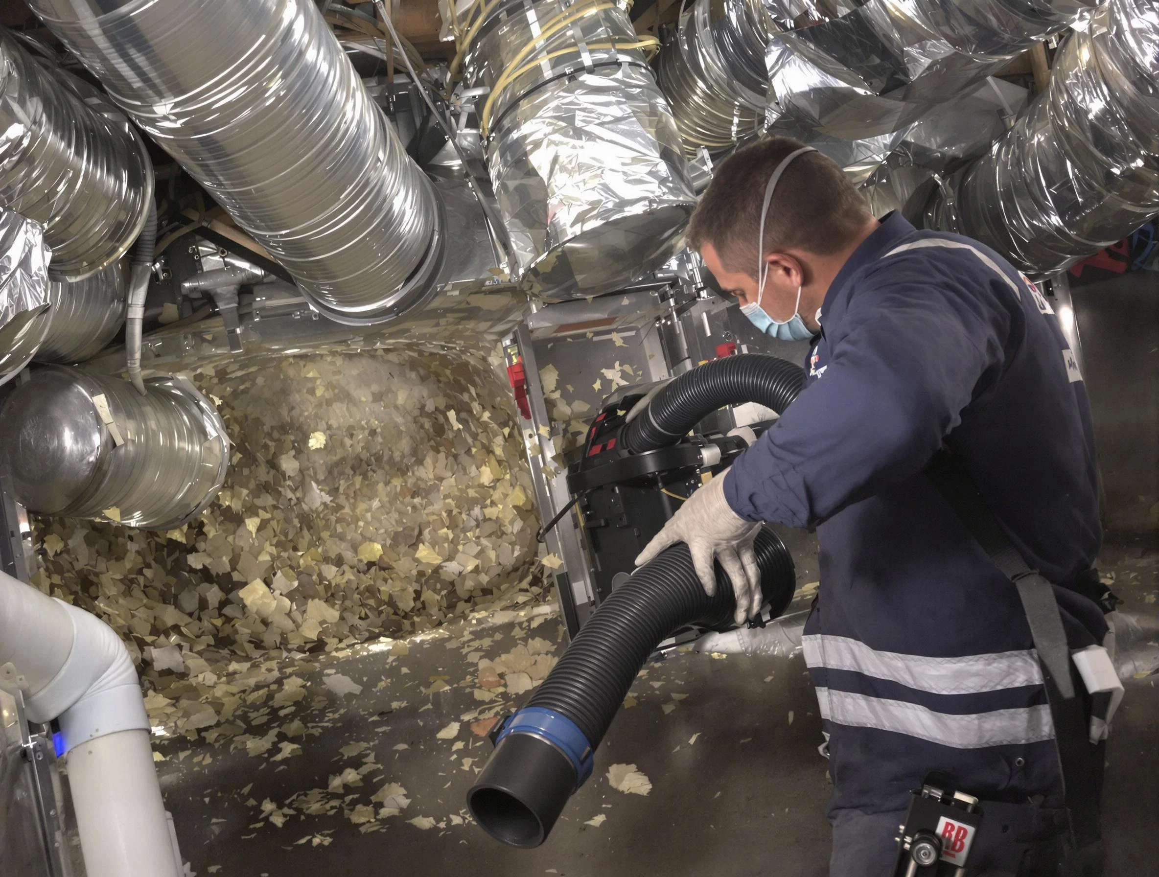 Columbine Air Duct Cleaning specialist operating negative pressure cleaning equipment for thorough duct maintenance in Columbine